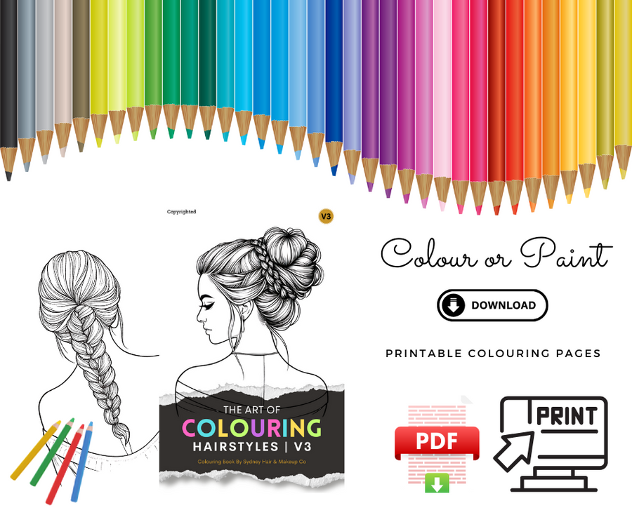 Hairstyle - Upstyles Colouring Book V3