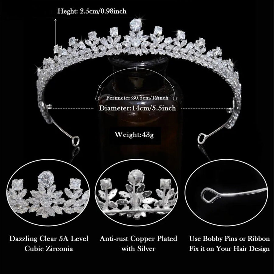 Dajana Bridal Crown Silver