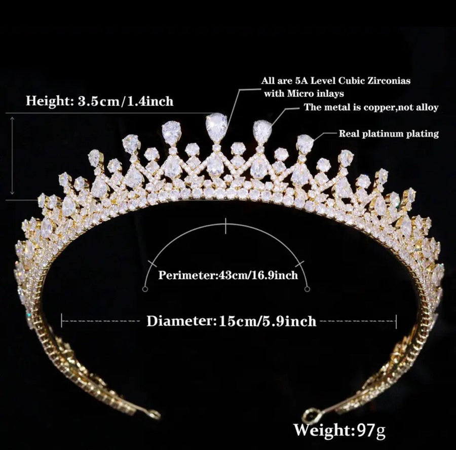 Ana Bridal Crown Gold