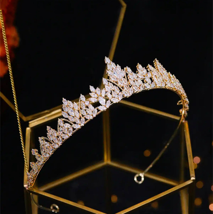 Aaliyah Bridal Crown Gold