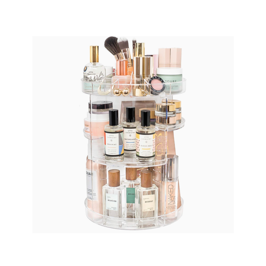 Rotating Makeup Organizer | Clear Acrylic l 360 Spinning Storage Display Stand