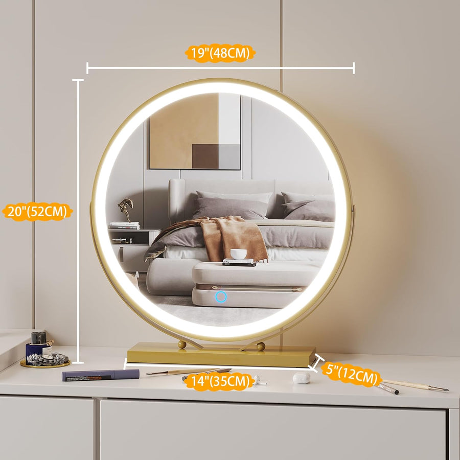 Round LED Makeup Mirror (3 Colours)