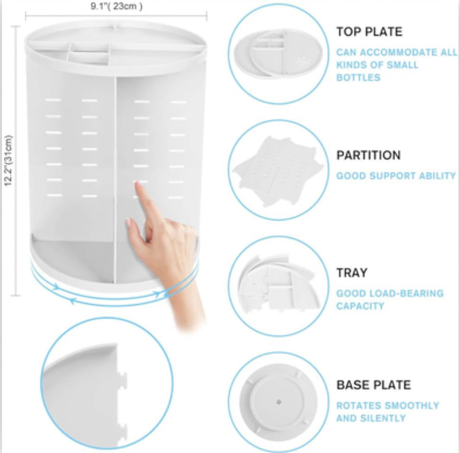 Rotating Makeup Organizer | 360 Spinning Storage Display