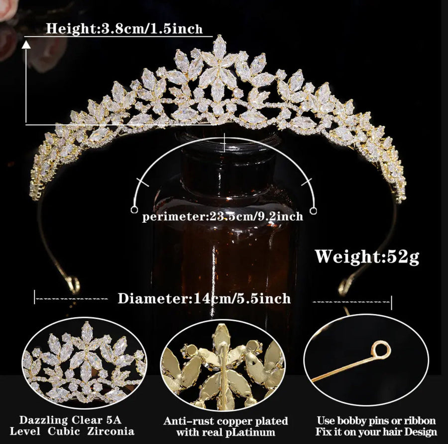 Marijana Bridal Crown Rose Gold