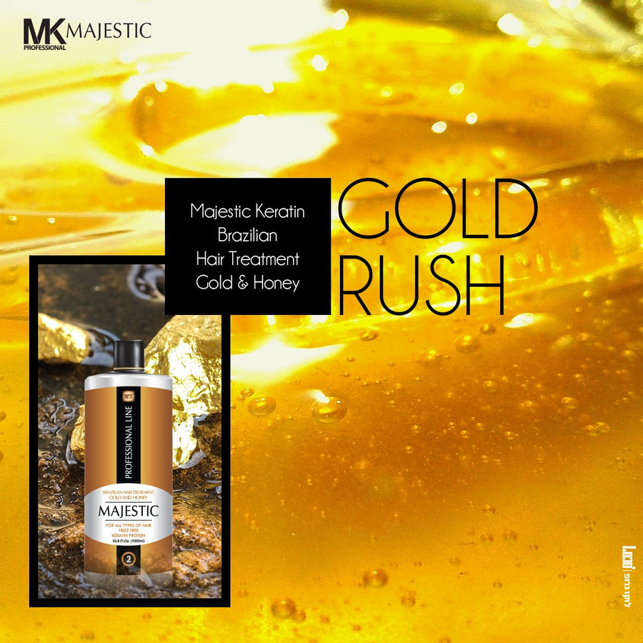 Step 2: Majestic Brazilian Hair Treatment Gold & Honey (Max Strength l Straightener)