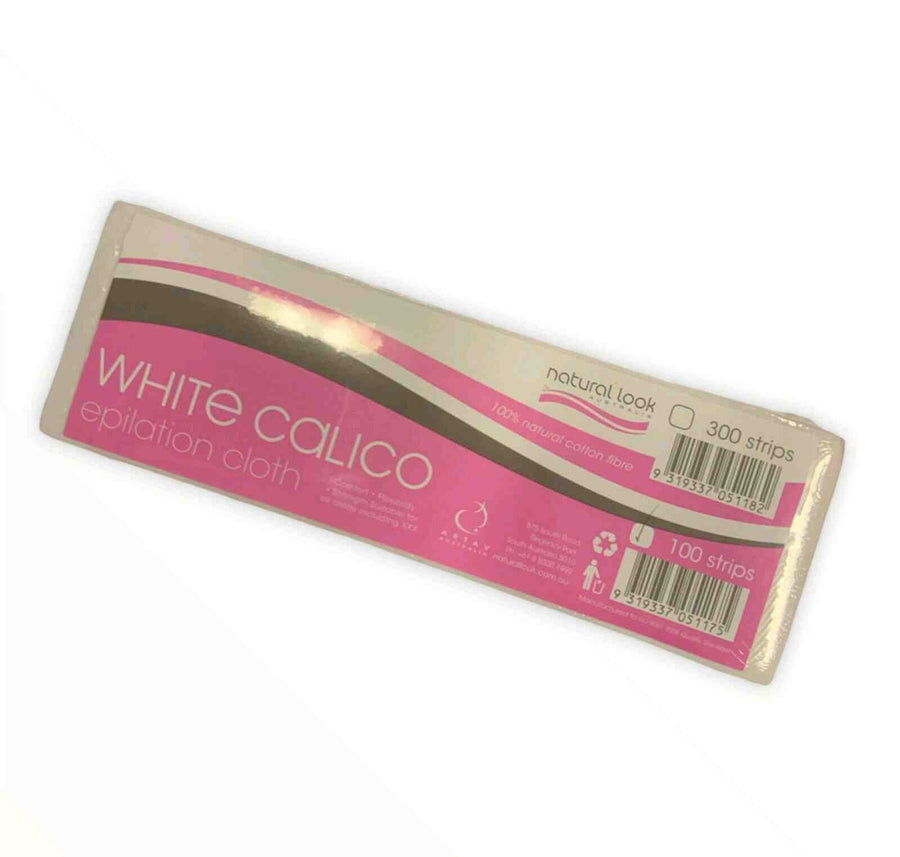 White Calico Epilation Cloth Strips