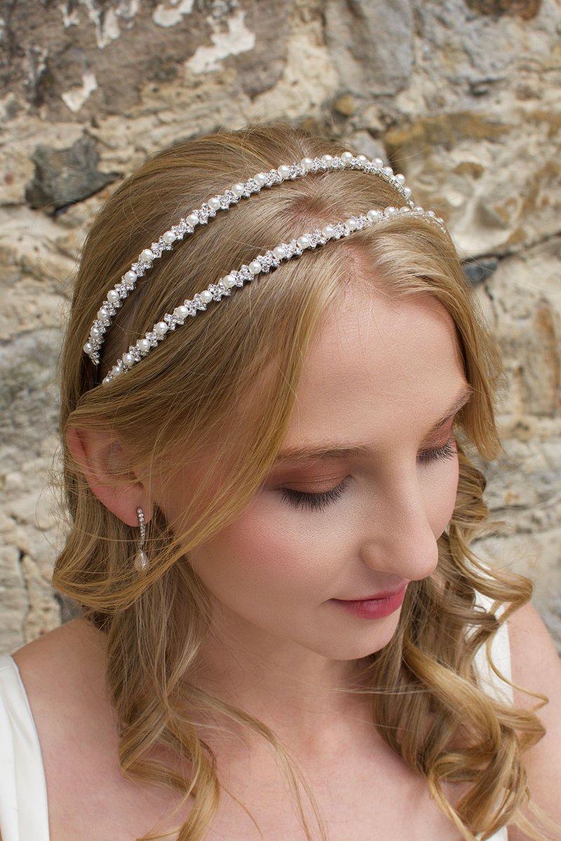 Genevieve | Head Band (Silver, Gold & Clear Crystals)