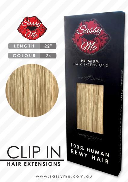 #24 Light Golden Blonde - Clip In Hair Extensions