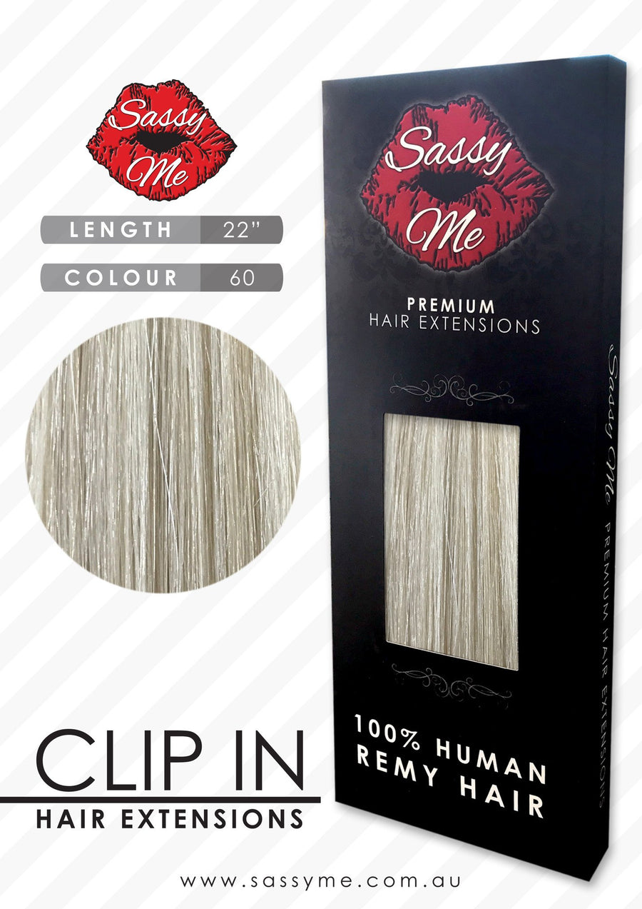 #60 Platinum Blonde - Clip In Hair Extensions