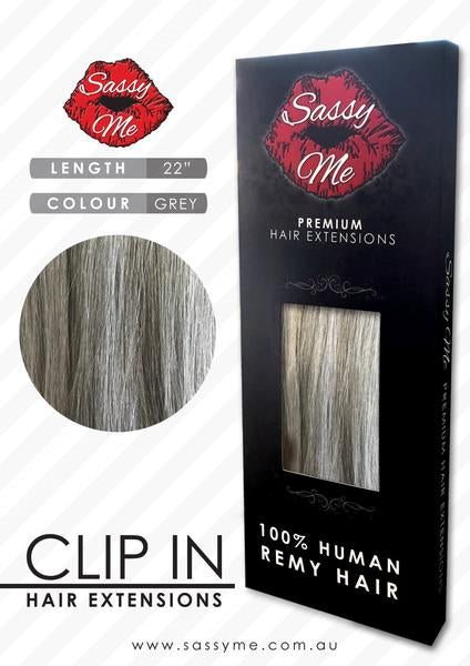 Grey/Silver - Clip In Hair Extensions