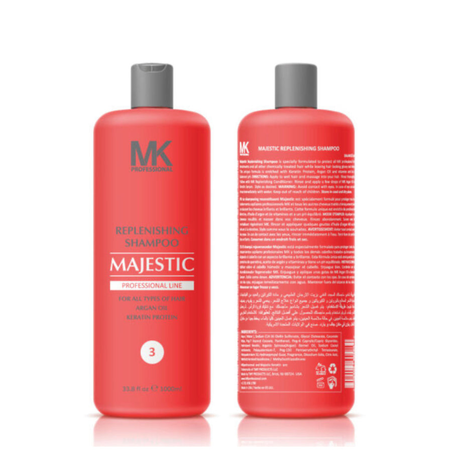 Step 3: MK Professional Replenishing Shampoo Majestic Keratin (After Keratin)