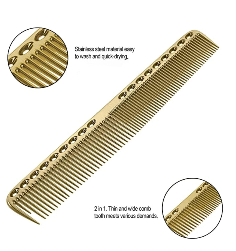 Gold Metal Barber Comb